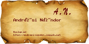 Andrási Nándor névjegykártya