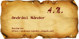 Andrási Nándor névjegykártya